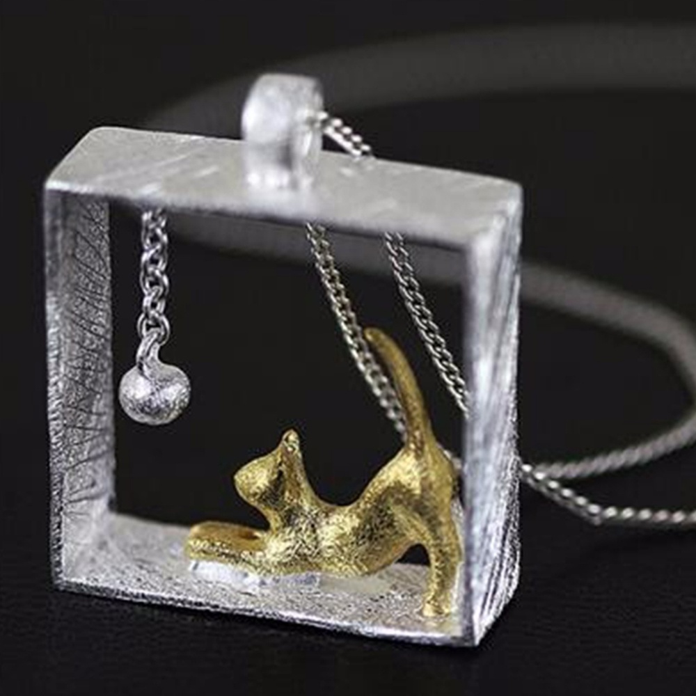 ❗SALE❗Playful Cat Necklace Gold and Silver
